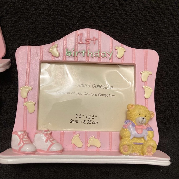 Set of three (3) mini baby picture frames celebrating 1st steps, birthday, smile - Picture 4 of 16